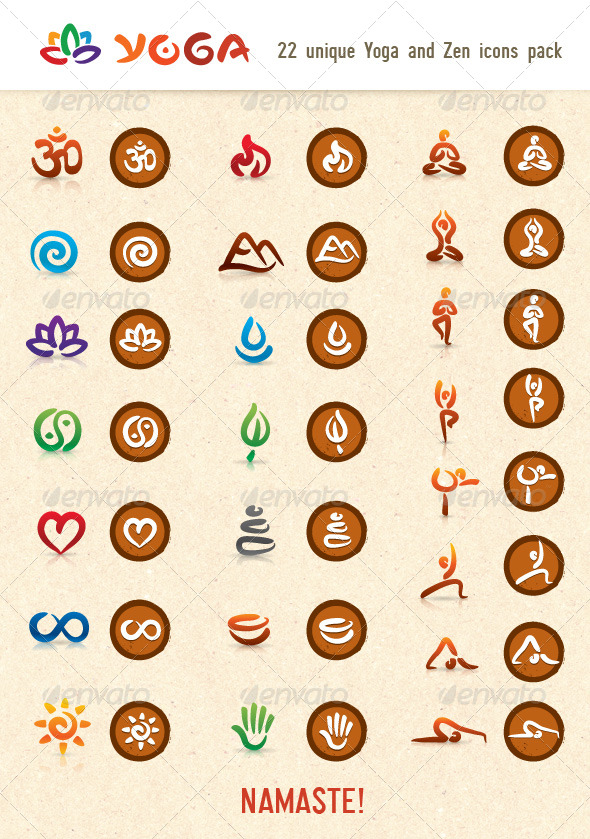 590x839 Hatha Yoga And Zen Vector Icons Pack By Subtropica Graphicriver
