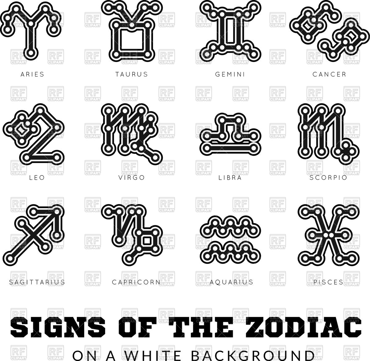 1200x1171 Zodiac Signs Vector Image Vector Artwork Of Signs, Symbols, Maps