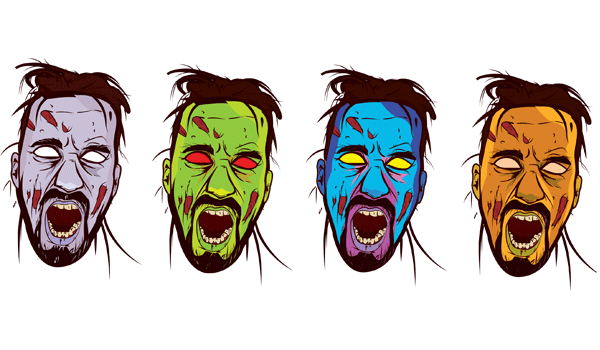 600x350 Zombie Face Color Vector 123freevectors