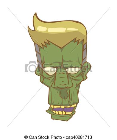 393x470 Zombie Head Vector Vector Clip Art