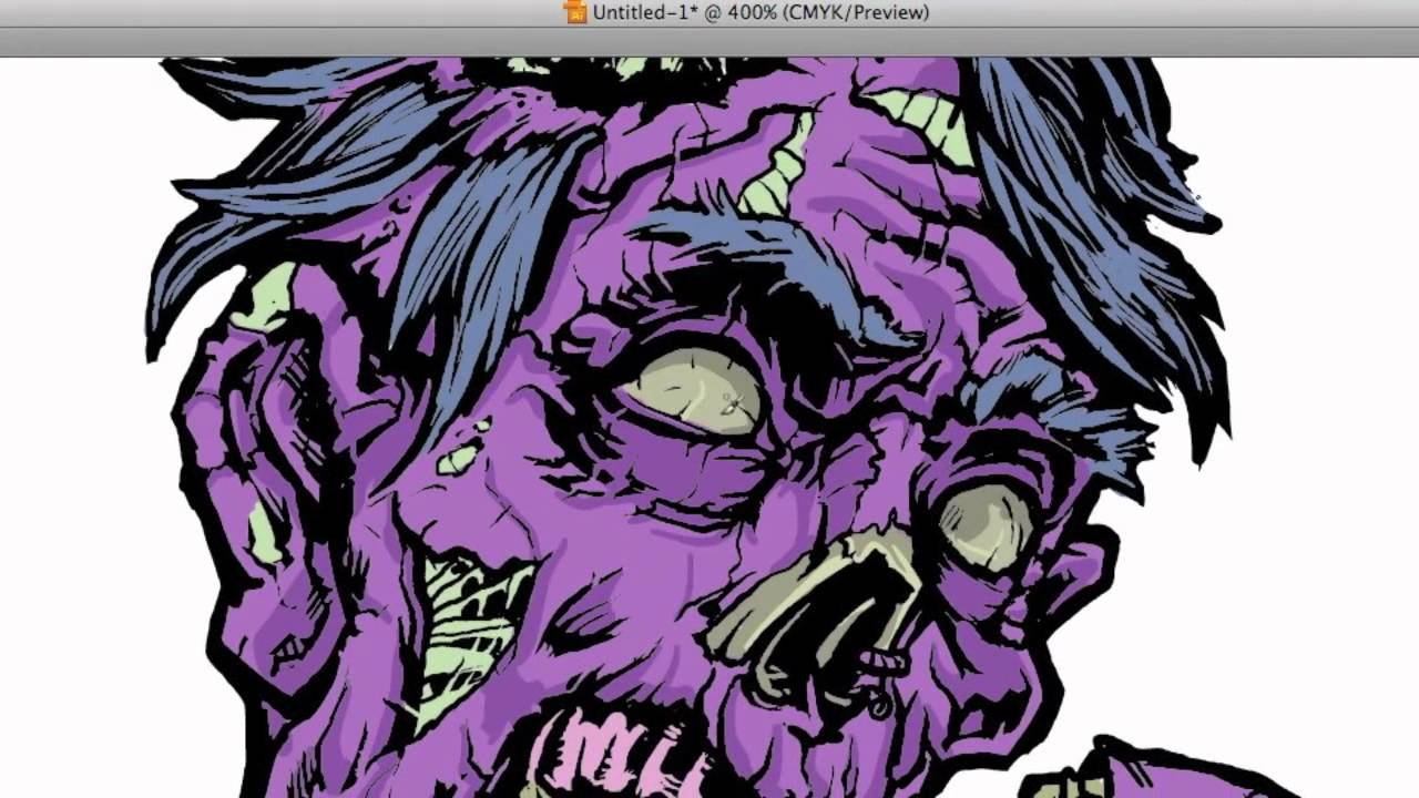 1280x720 Zombie Vector Coloring In Illustrator Part 2