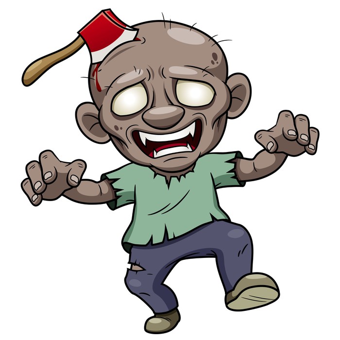 700x700 Illustration Of Cartoon Zombie Vector Sticker We Live