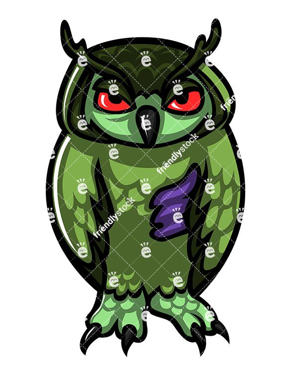 585x755 Monster Owl Zombie Cartoon Clipart With Commercial License