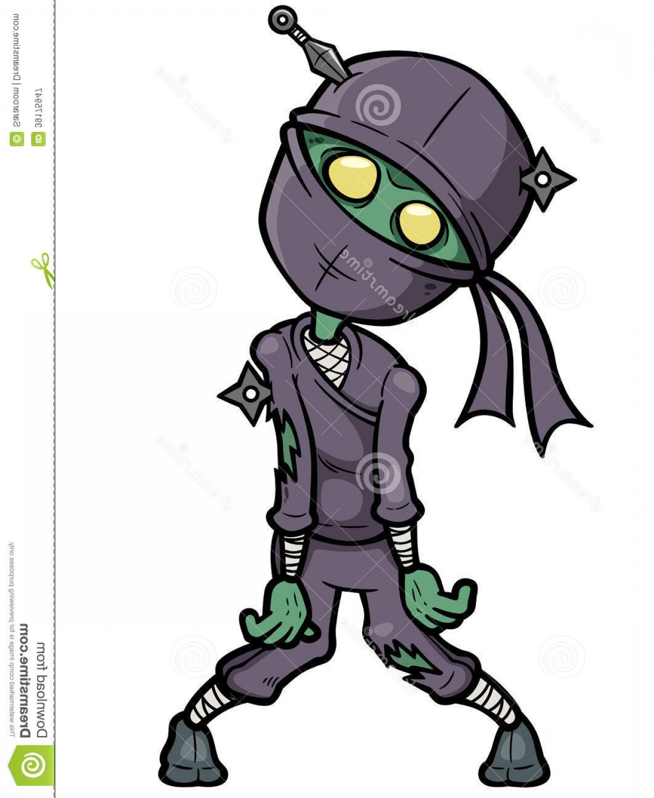 1278x1560 Royalty Free Stock Photography Cartoon Ninja Zombie Vector