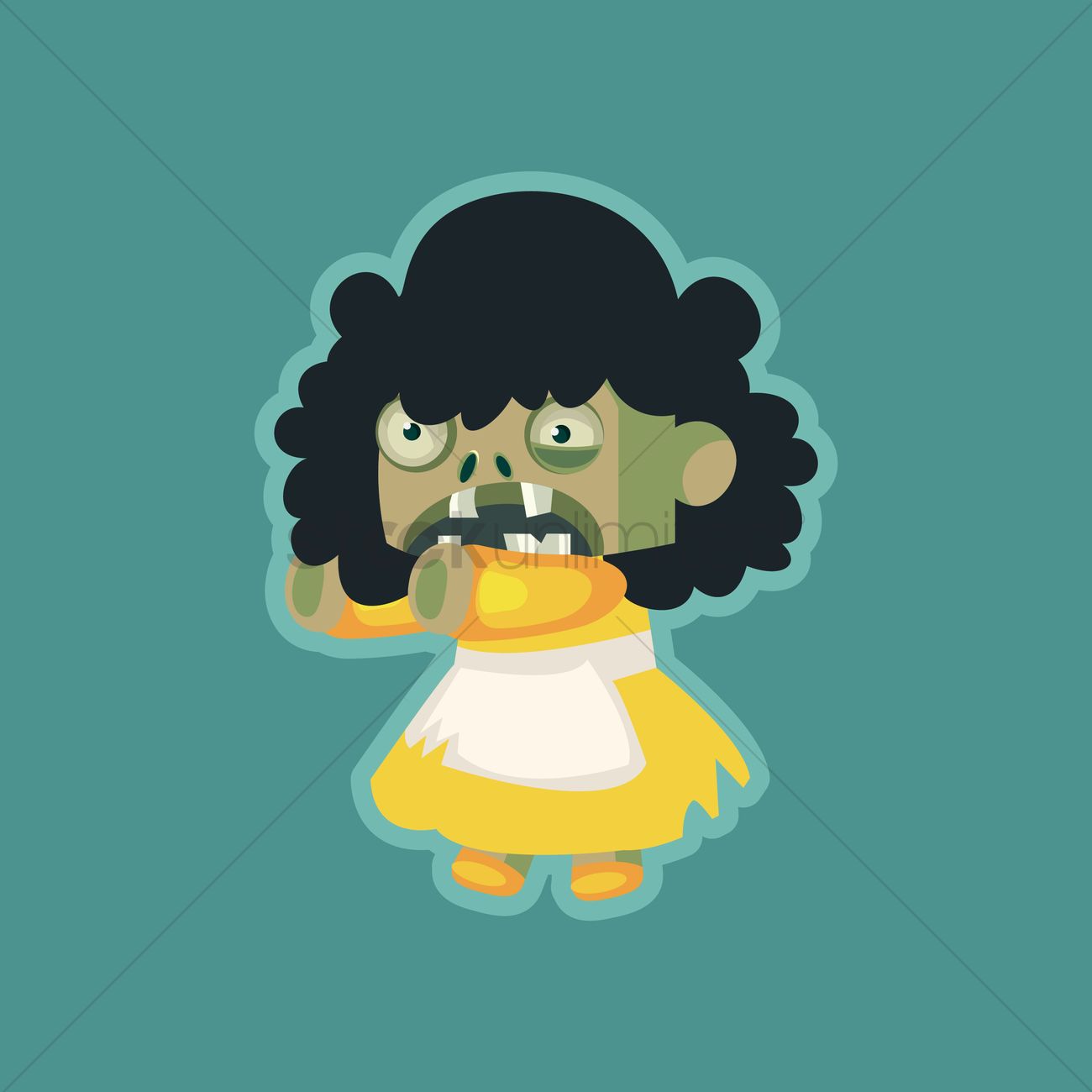 1300x1300 Female Zombie Vector Image