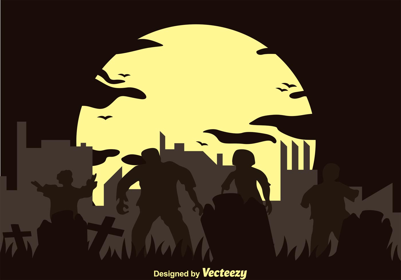 1400x980 Vector Zombie Silhouette