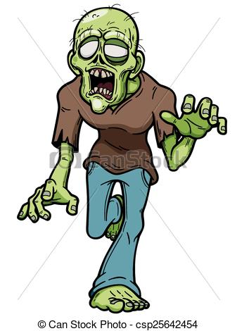 337x470 Zombie. Vector Illustration Of Cartoon Zombie.
