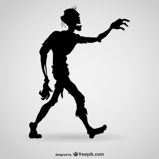 626x626 Hungry Zombie Silhouette Vector Free Download