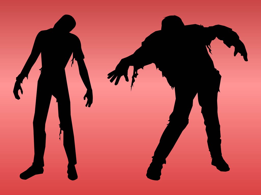 1024x765 Zombies Silhouette Graphics Vector Art Amp Graphics