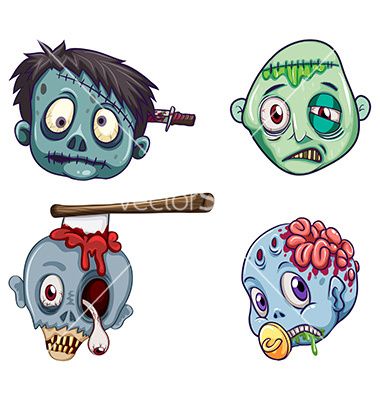 380x400 Heads Of The Zombies Vector By Blueringmedia On Vectorstock
