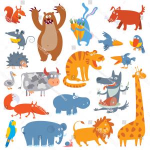 300x300 Cute Zoo Animals Vector Illustration Isolated Sohadacouri