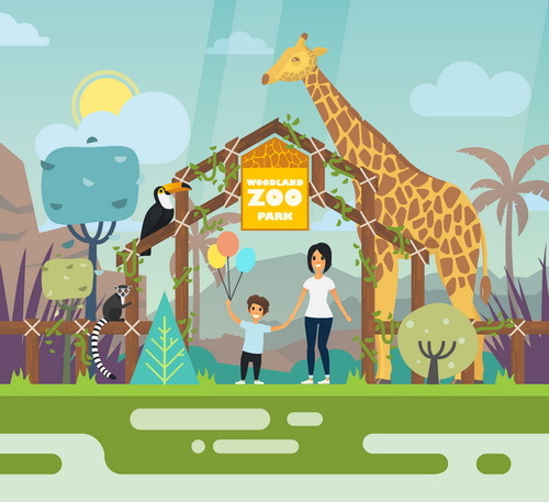 500x457 Cartoon Zoo Illustration Vector 02 Free Download