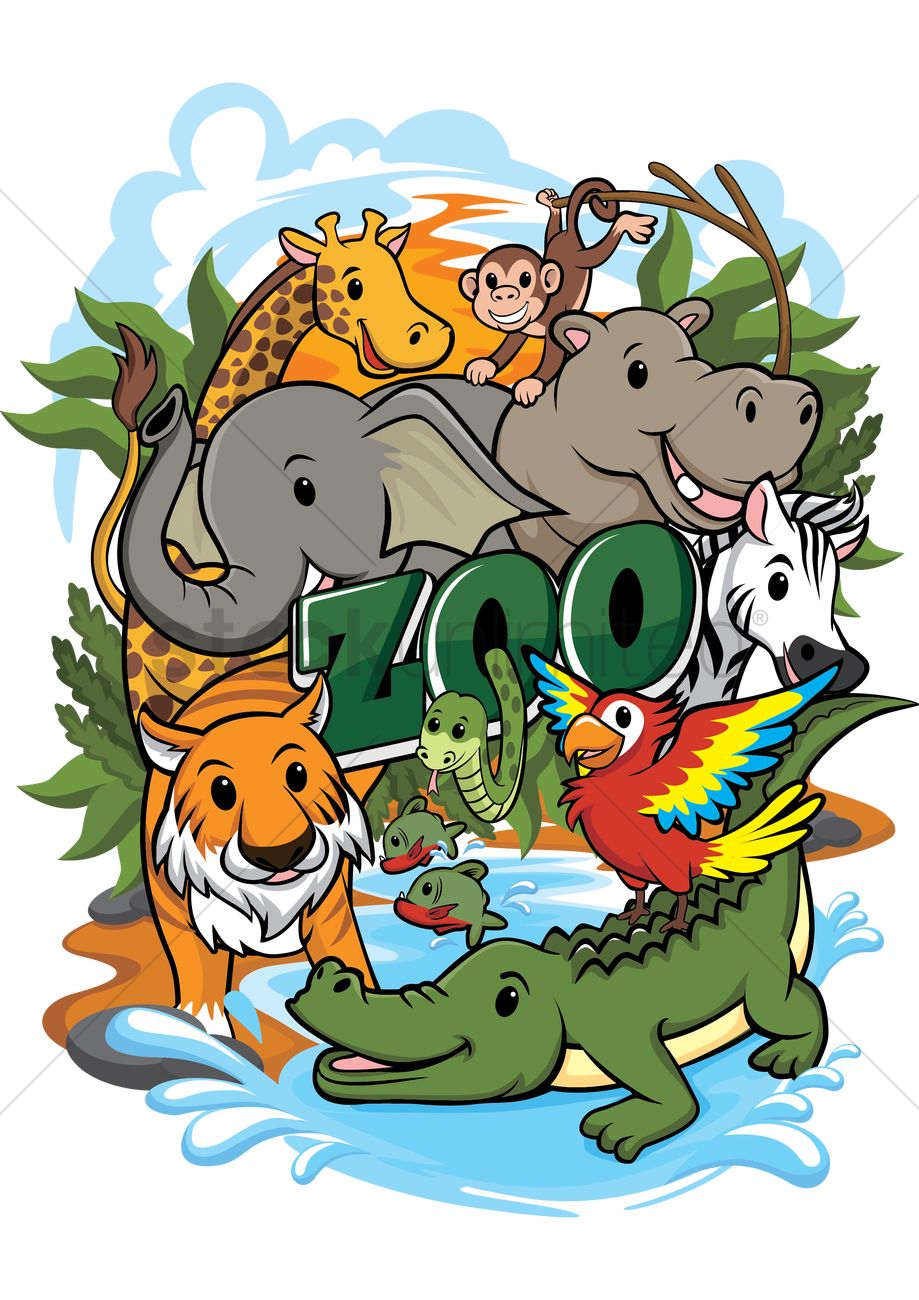 919x1300 Zoo Vector Image