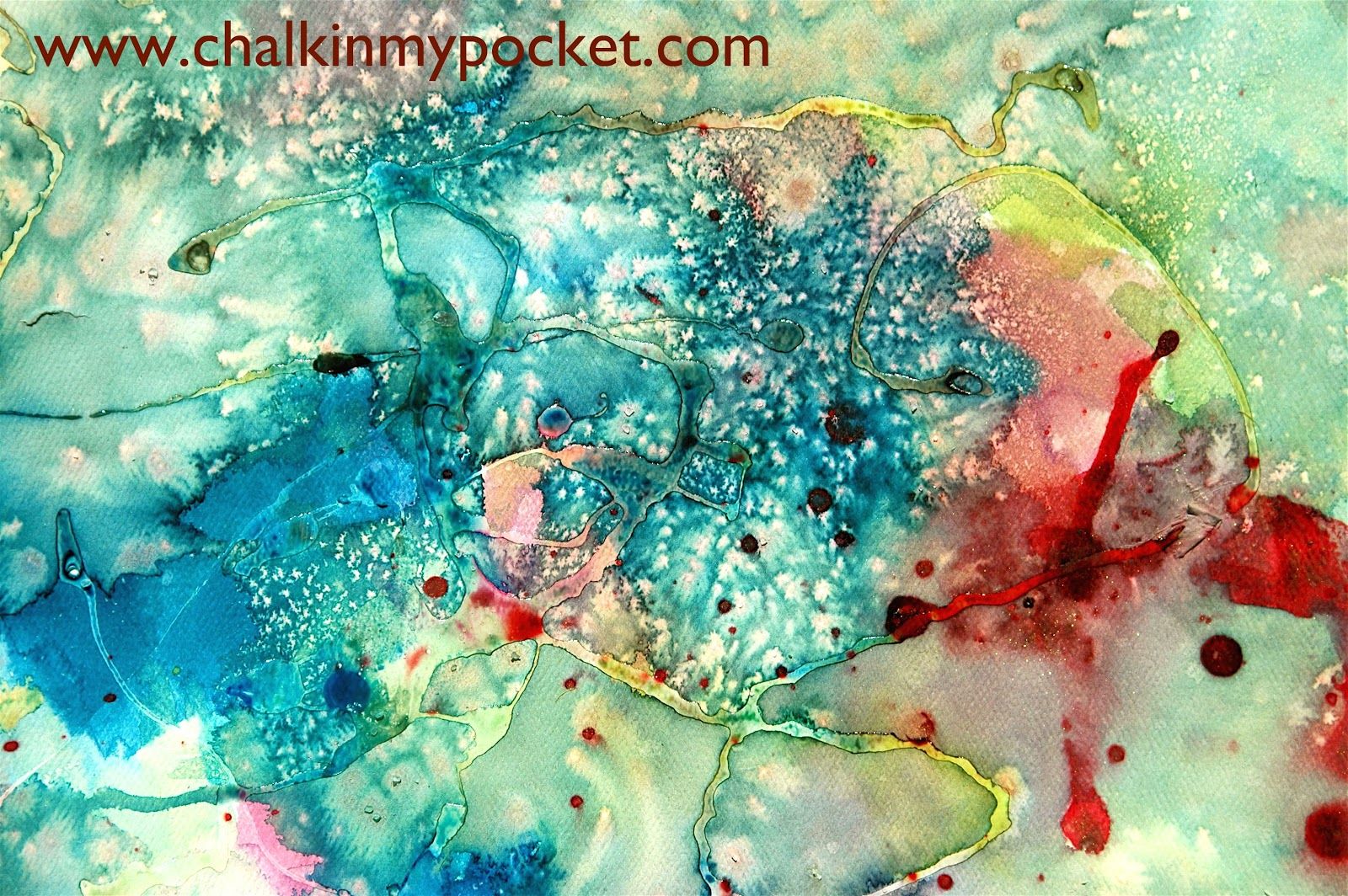 1600x1064 Glue, Salt And Paint On Watercolor Paper. Beautiful 3d Effect! A