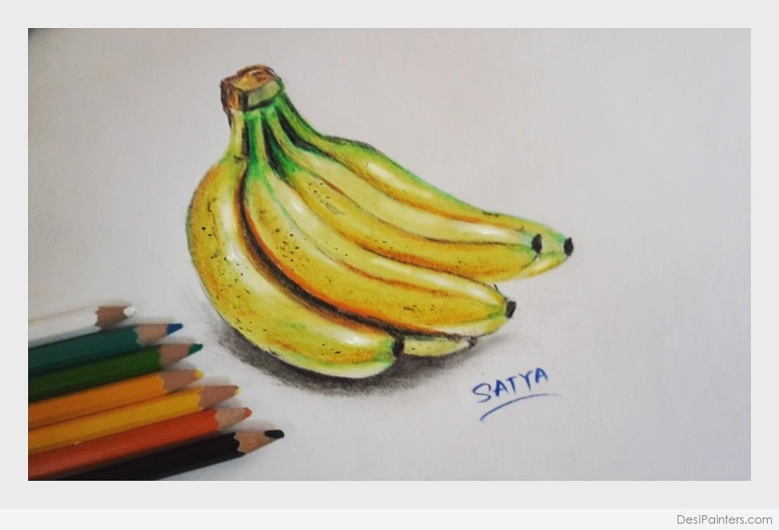 1108x754 3d Watercolor Painting Of Banana