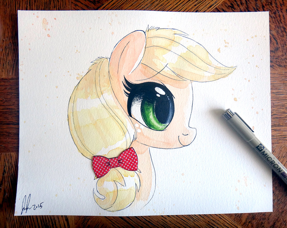 1002x797 Filly Applejack 3d Watercolor Painting By Prettypinkp0ny