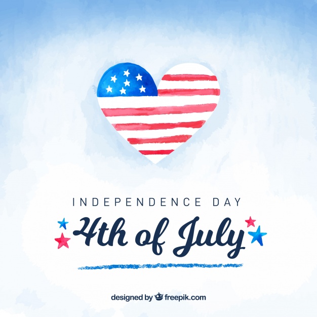 626x626 Independence Day Of 4th Of July Background In Watercolor Style