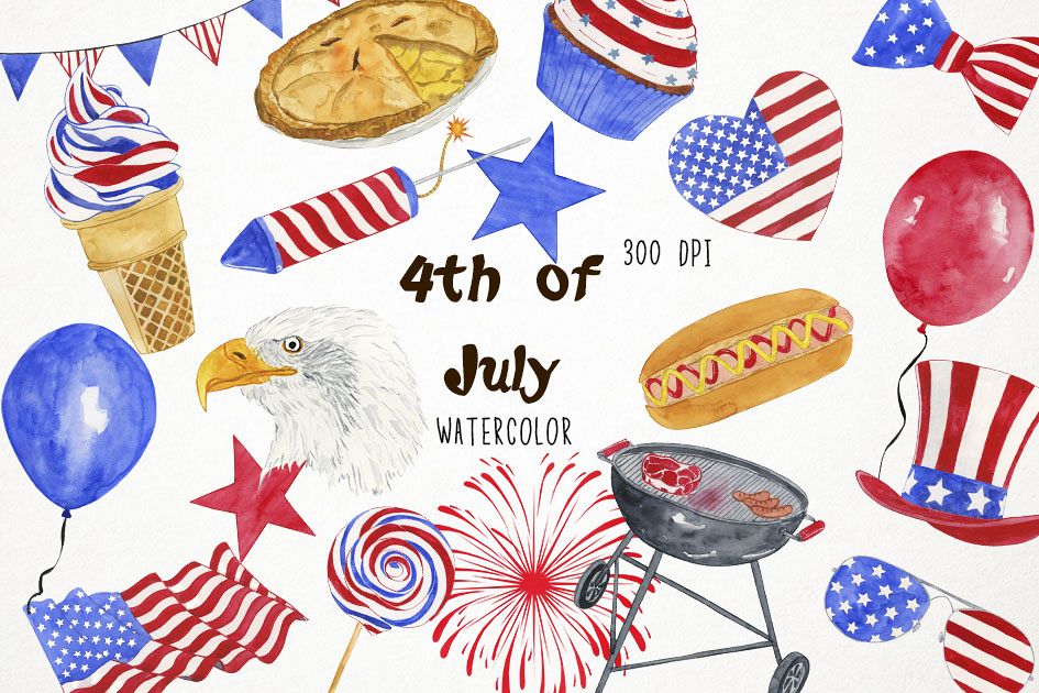 945x630 Watercolor 4th Of July, 4th Of July Clip Art, America
