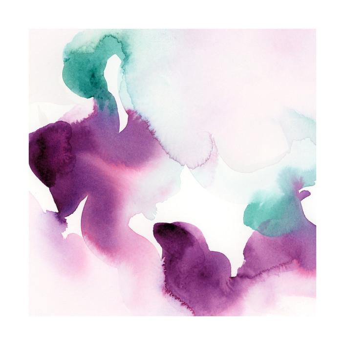 706x706 Purple Watercolor Abstract Flora Series Art