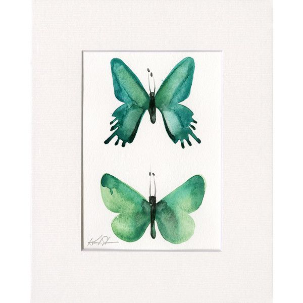 600x600 Original Abstract Butterfly Watercolor Painting In Shabby Chic
