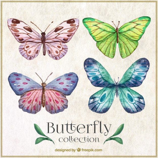 626x626 Watercolor Butterflies With Abstract Shapes Wings Vector Free