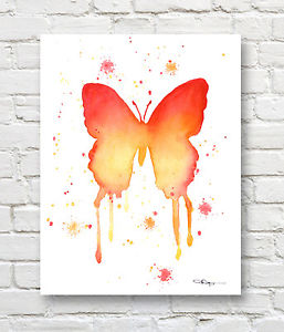 257x300 Abstract Butterfly Contemporary Watercolor Painting Art Print Ebay