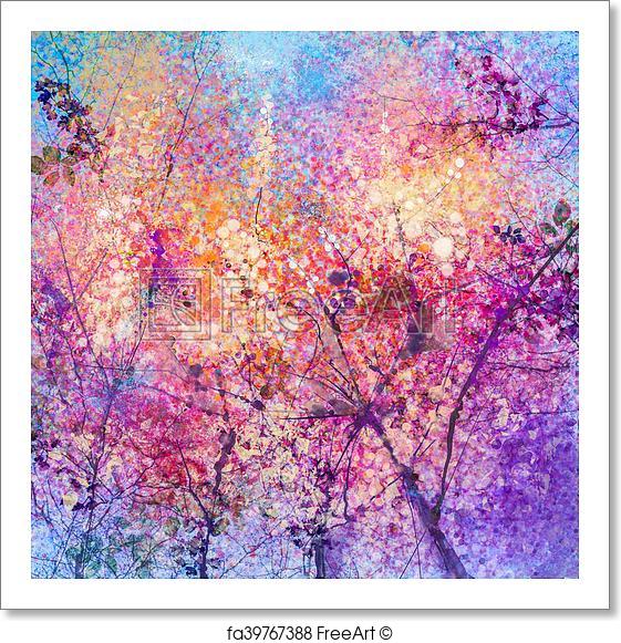 561x581 Free Art Print Of Abstract Cherry Blossom Flower Watercolor
