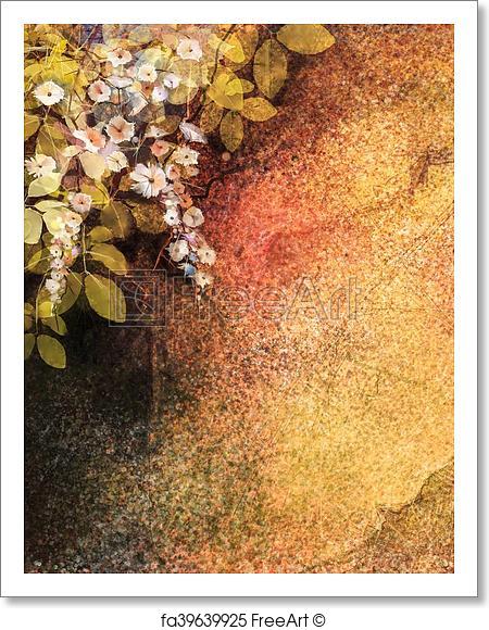 450x580 Free Art Print Of Abstract Flower Watercolor Painting. Hand