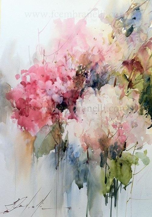 500x713 I Adore This Abstract Watercolor Floral By Artist Fabio