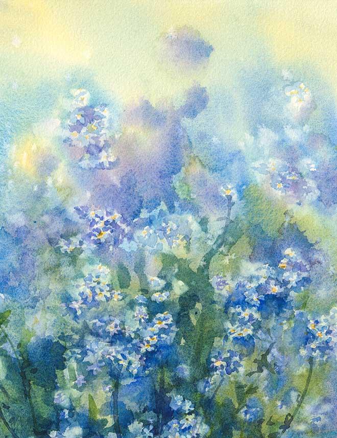 660x857 Watercolor Painted Abstract Flowers Photography Backdrop N 0141