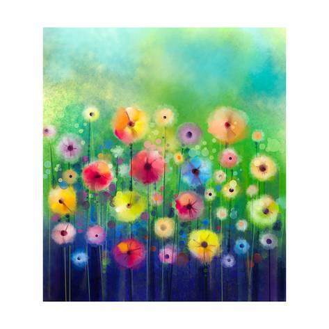 473x473 Abstract Floral Watercolor Painting. Hand Paint Yellow And Red