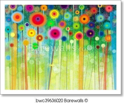 437x364 Abstract Flower Watercolor Painting Art Print Home Decor Wall Art