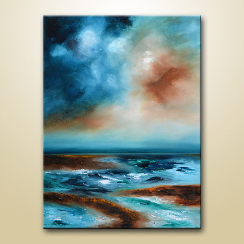 800x800 Contemporary Abstract Ocean Painting