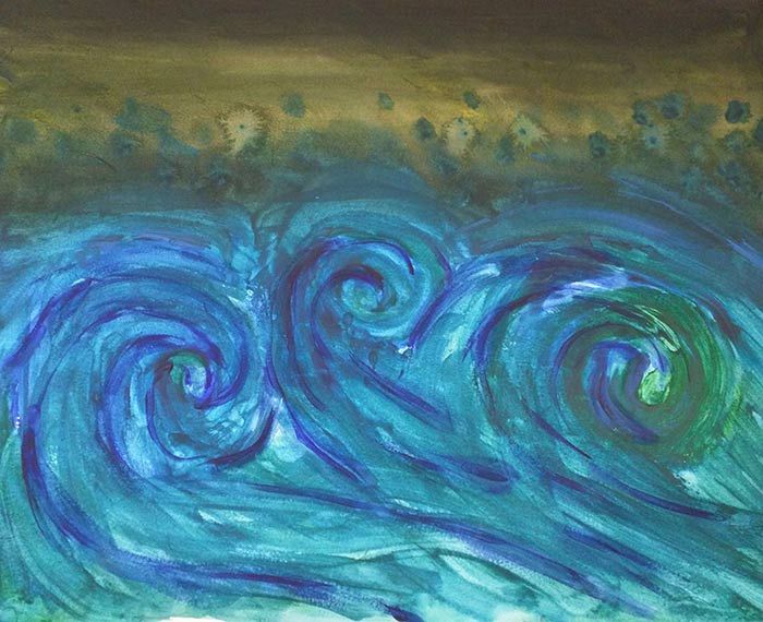 700x570 Ocean Wave Done Wwatercolor Paints And Abstract Ocean Waves