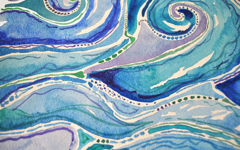 800x500 Watercolor Abstract Of The Sea Coastal Decor
