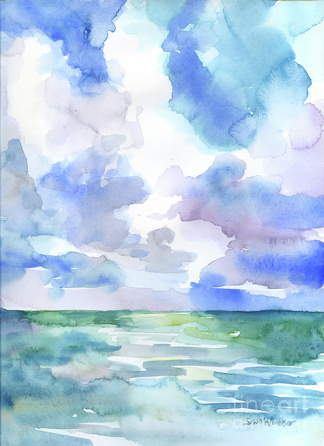 653x900 Abstract Ocean Watercolor Painting By Susan Windsor