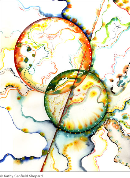 425x579 Watercolor Abstract Paintings Union Series