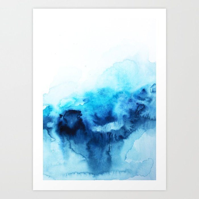 700x700 Beach Abstract Watercolor Art Print By Jenmerli Society6