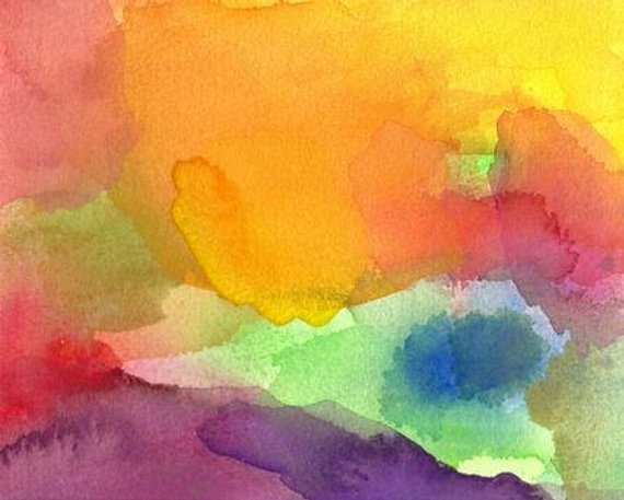 570x457 Art Print Abstract Watercolor Paradise Etsy