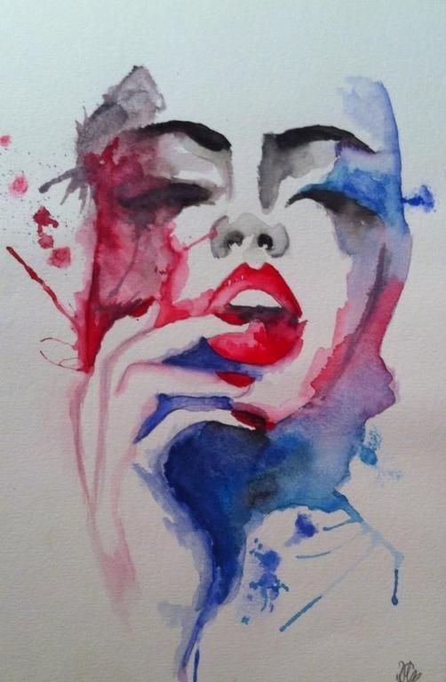 502x768 Abstract Watercolor Portrait