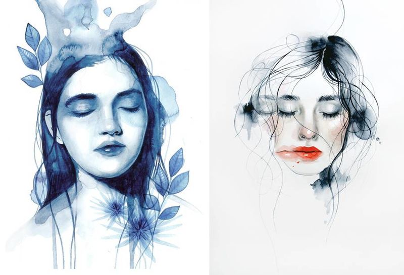 800x545 Feminine Watercolor Portraits Monica Loya