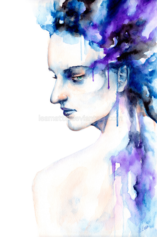 664x1000 Watercolor Portrait By Leamatte