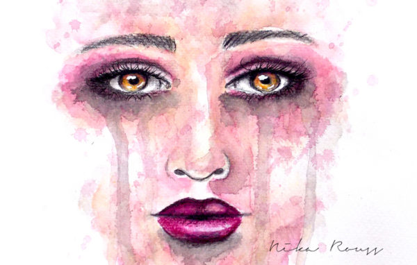 600x382 Abstract Watercolor Portrait Art Journal Mixed Media Art Tutorials