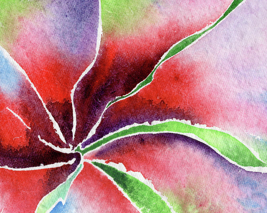 900x719 Abstract Watercolor Lily Flower Painting By Irina Sztukowski