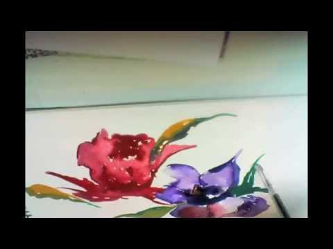 480x360 How To Make Easy Abstract Watercolor Flower In 5 Mintues