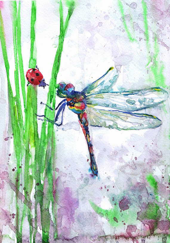 570x813 Abstract Dragonfly Art Dragonfly Art Insect Print Abstract
