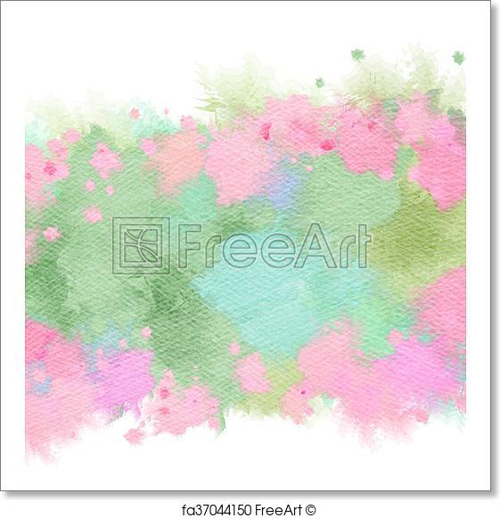 561x581 Free Art Print Of Abstract Watercolor Flowers Frame. Abstract