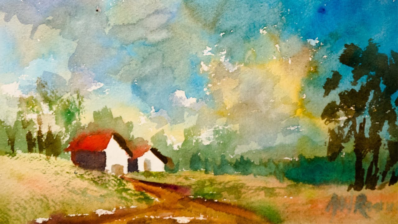 1280x720 Abstract Landscape In Watercolor