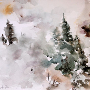 354x354 Best Winter Watercolor Paintings Products On Wanelo