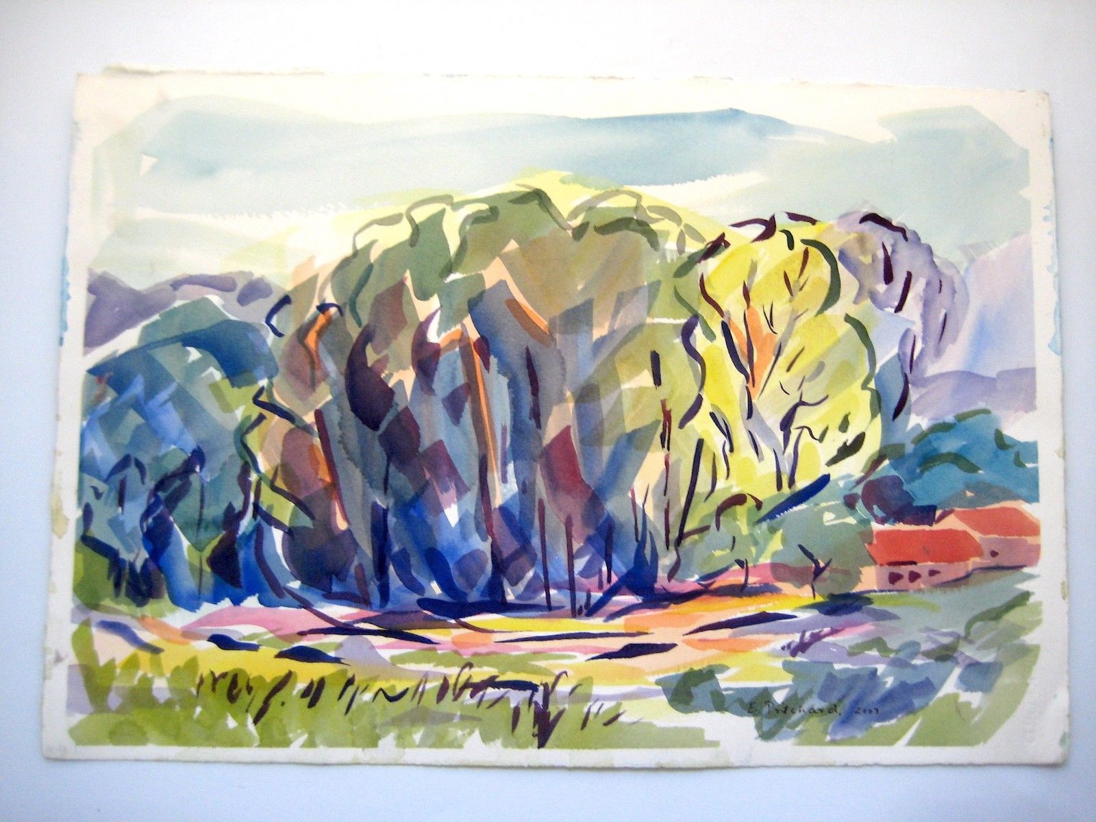 1600x1200 Abstract Watercolor Landscape Painting 22 X 15 By E Pritchard